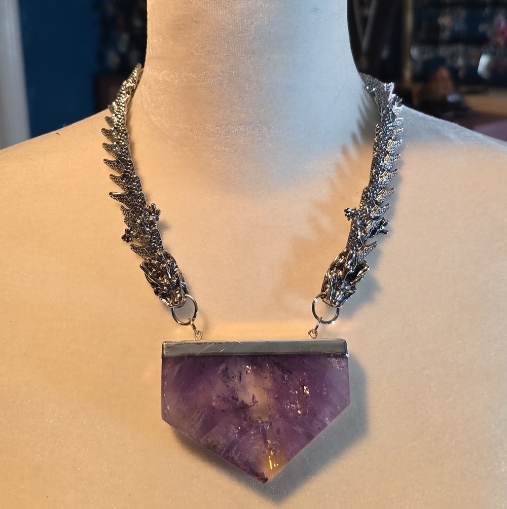 Dragon Amethyst Statement Necklace - image 1